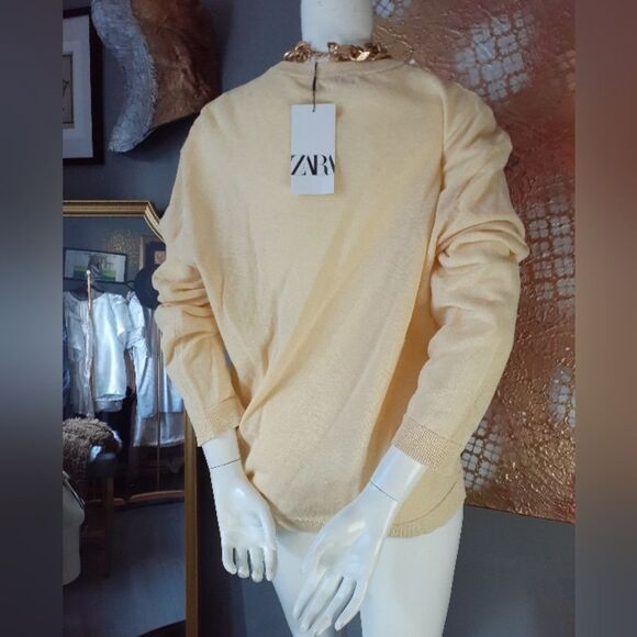 NWT Zara Linen/Cotton Blend Lightweight Sweater - Picture 10 of 11